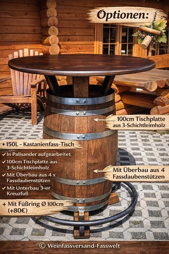 Fasstisch 100 150l - fasstisch, eichenfass